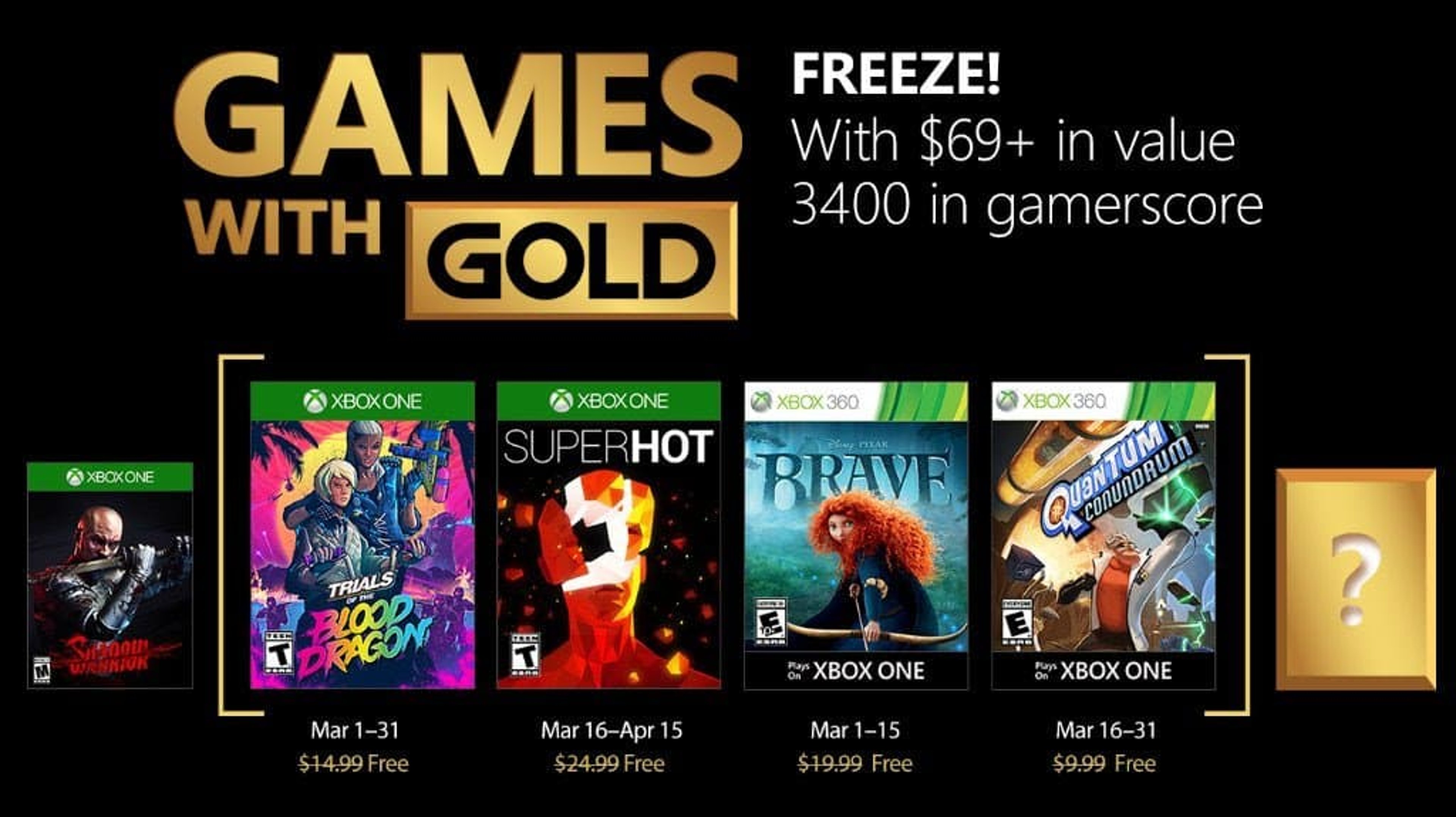 Xbox Store: i games with gold di Marzo 2018